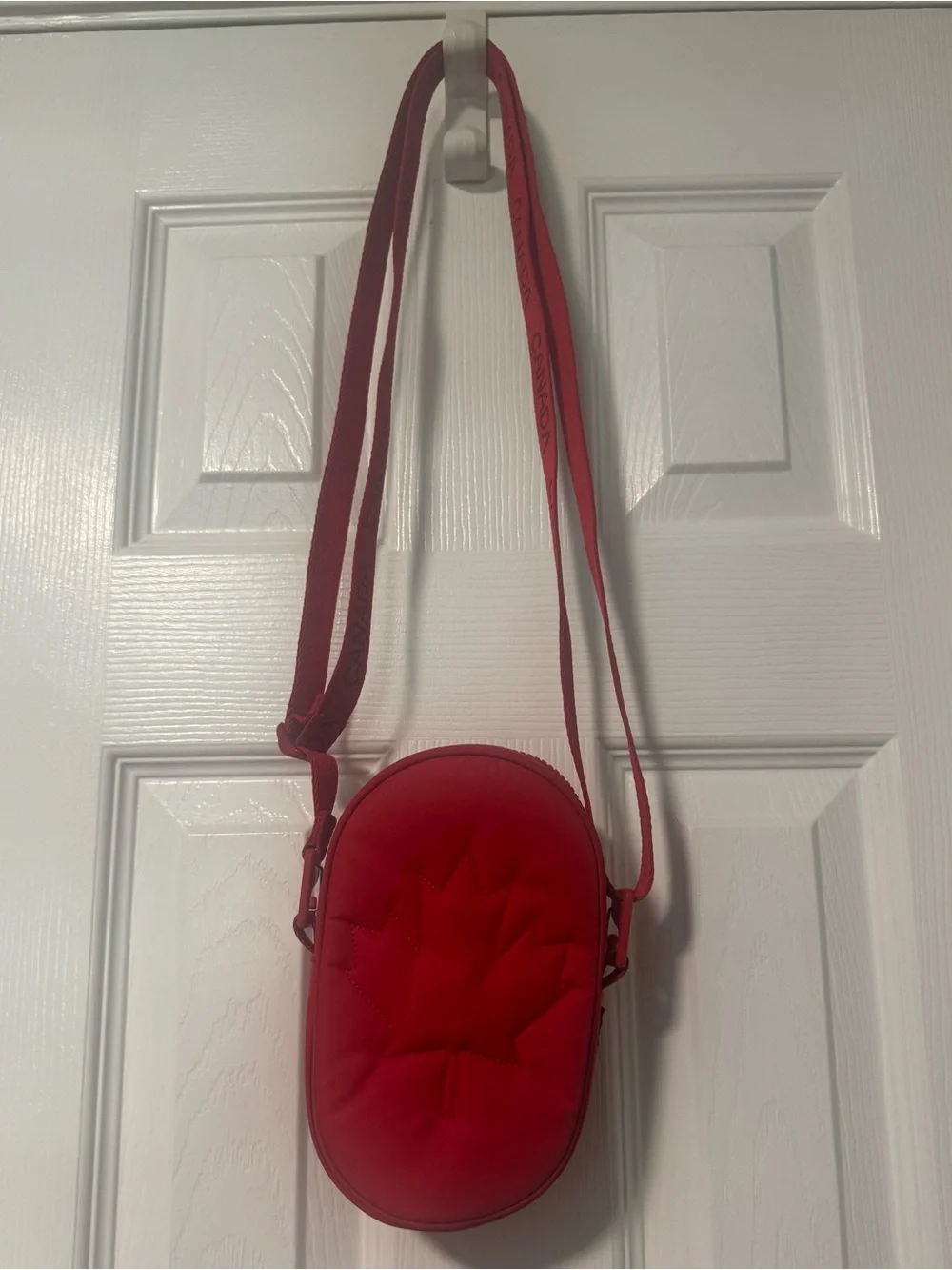 Lululemon Women’s Red Crossbody or belt bag. Zippered, outside phone pocket